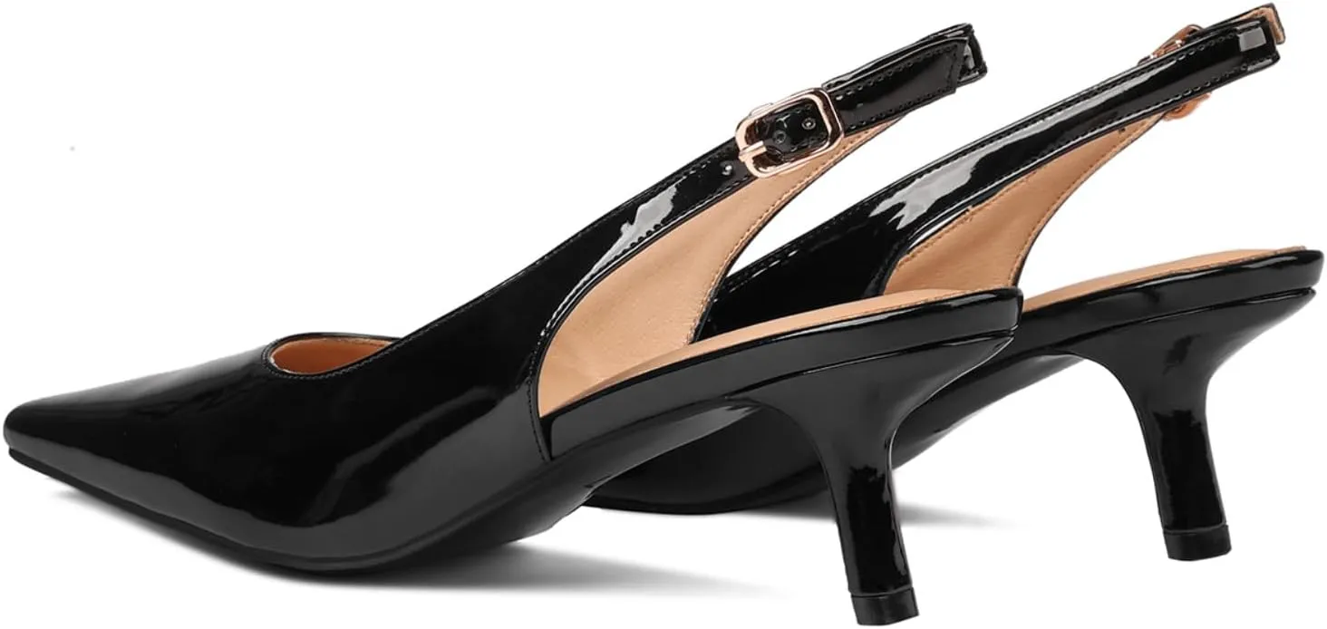 Women's Thin High Cute Wedding Patent Leather Buckle Kitten Low Heels Dress Shoes Ankle Strap Party Fashion Sandals