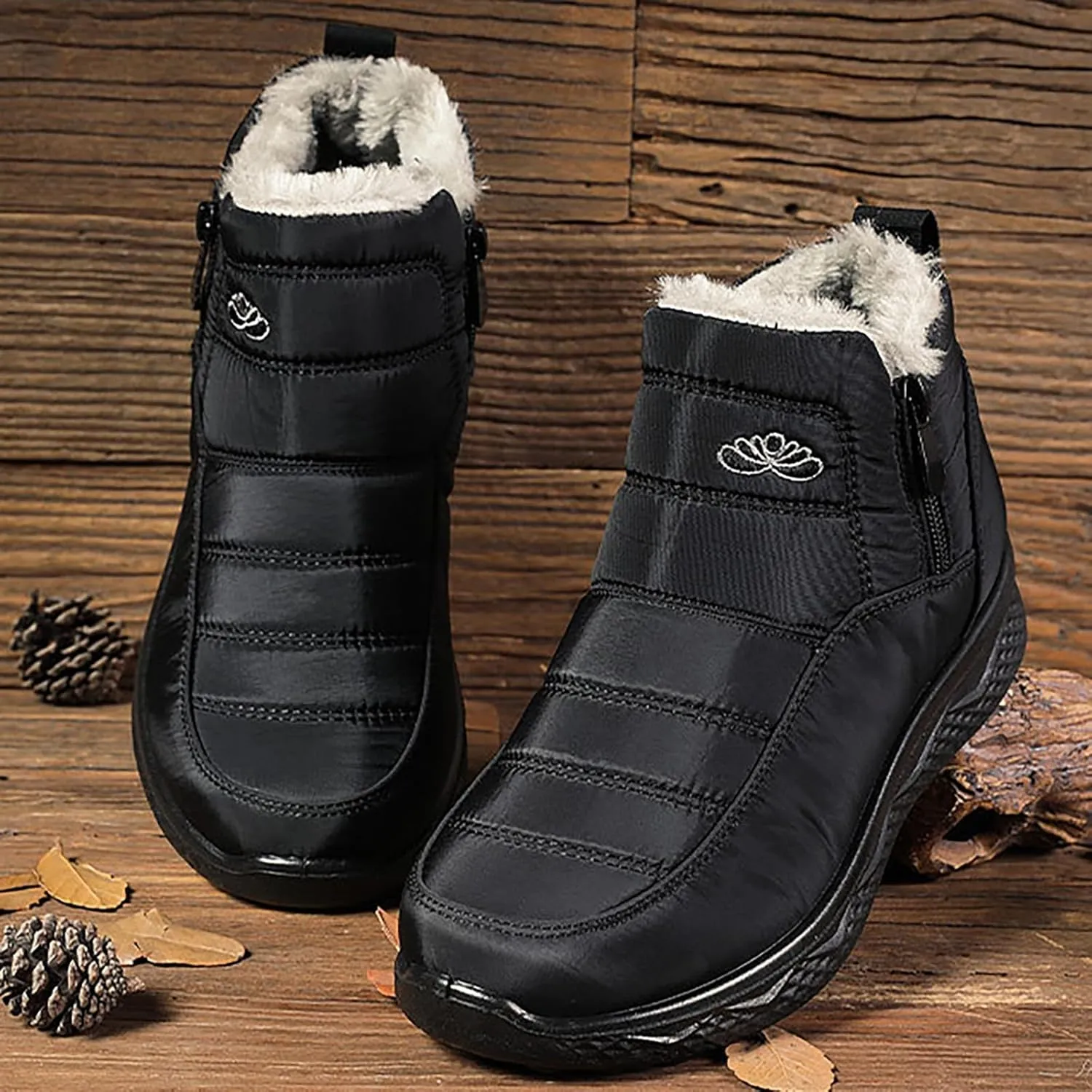 Womens Winter Snow Boots Women Ankle Booties Warm Fu Lined aterproof Insulated Slip On Outdoor Shoes