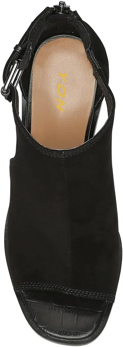 YDN Women Comfy Open Toe Strap Buckles Sandals Mid Heel Cutout Back Zippers Booties Summer Daily Dressy Shoes Size 4-16 US