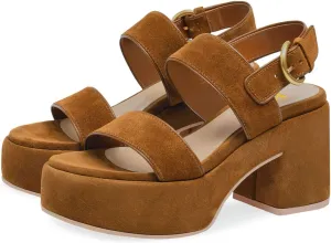 YDN Women Open Toe Double Strap Sandals Platform Block Mid Heels Adjustable Buckle Outfit Casual Shoes Size 4-15 US