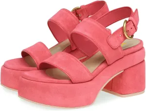 YDN Women Open Toe Double Strap Sandals Platform Block Mid Heels Adjustable Buckle Outfit Casual Shoes Size 4-15 US