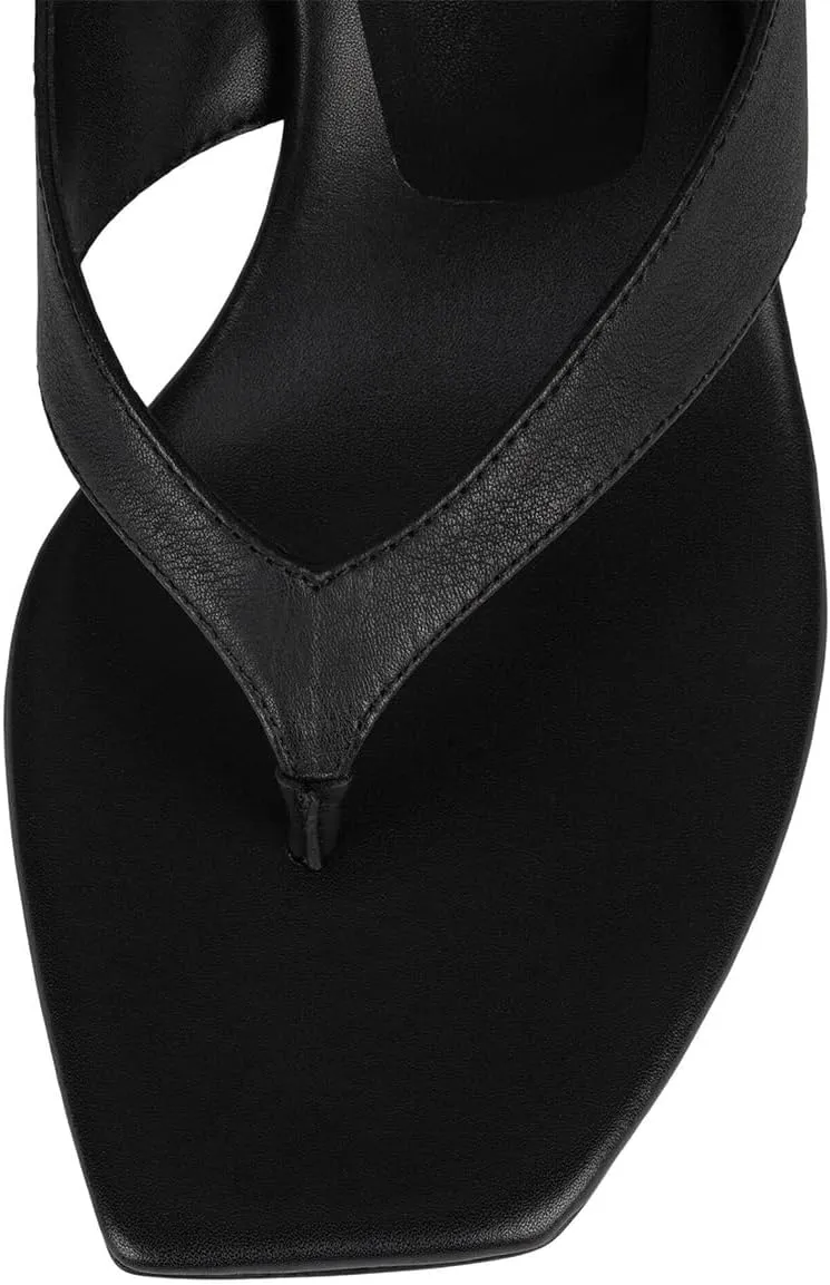 YDN Women's Casual Open Square Toe Flip Flops Low Kitten Heels Slip On Wide Thong Shoes for Party Daily Wear Size 4-16 US