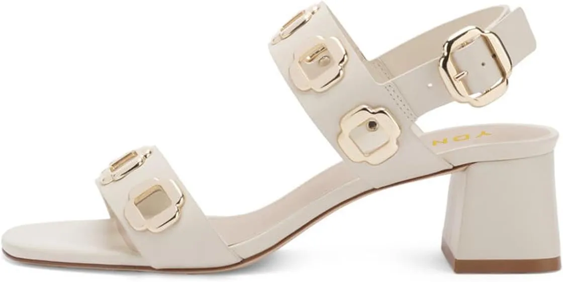 YDN Women's Fashion Open Toe Sandals Chunky Block Dressy Low Heels Backstrap with Buckle Fancy Summer Daily Shoes Size 4-16 US