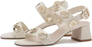 YDN Women's Fashion Open Toe Sandals Chunky Block Dressy Low Heels Backstrap with Buckle Fancy Summer Daily Shoes Size 4-16 US