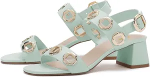 YDN Women's Fashion Open Toe Sandals Chunky Block Dressy Low Heels Backstrap with Buckle Fancy Summer Daily Shoes Size 4-16 US