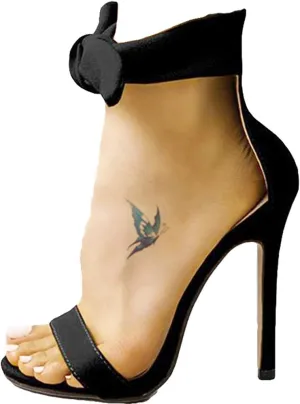 YSMIIH Womens High Heels Stiletto Ankle Strap Sandals Bow Satin Bridal Shoes Wedding Dress Pumps