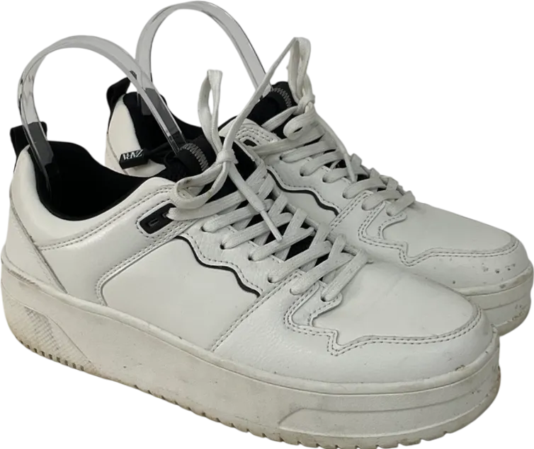 ZARA White Lace Up Trainers UK 5 EU 38 
